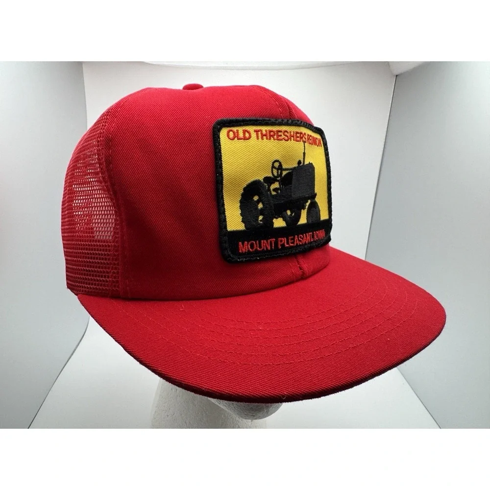 Old Threshers Reunion Mt. Pleasant Iowa Hat Cap SnapBack Vtg 90s Foam Made USA